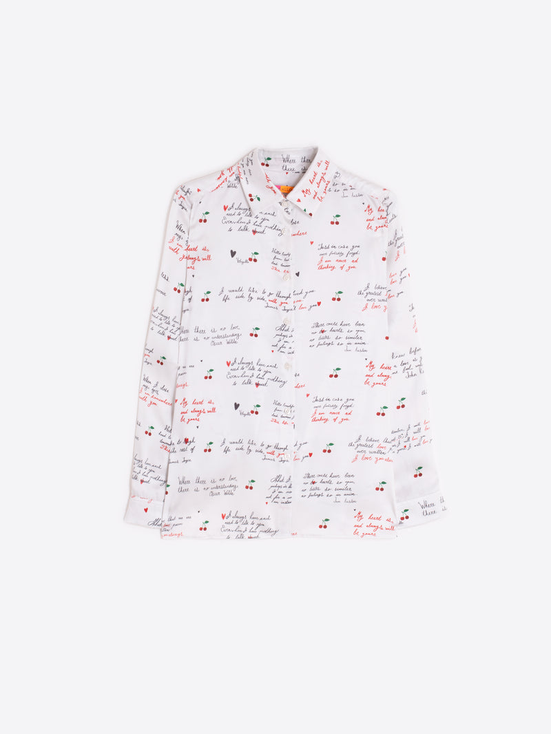 Cherry And Letters Print Shirt