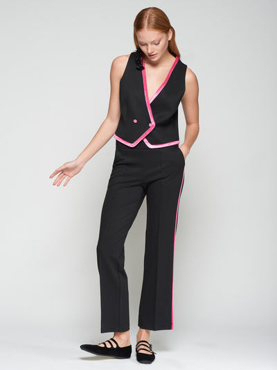 Tatiana Black Pant With Pink Trim