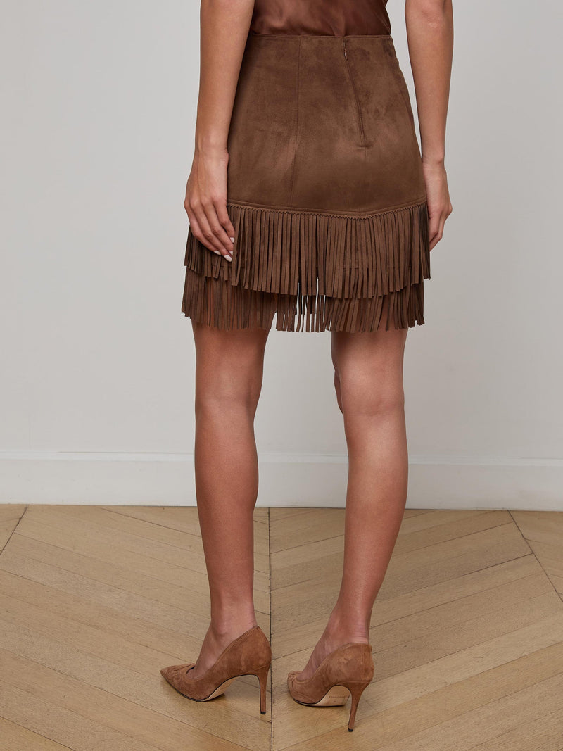 Lyle Vegan Suede Mini Skirt Carafe Brown