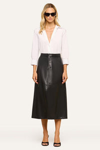 Robyn Vegan Leather Skirt Black