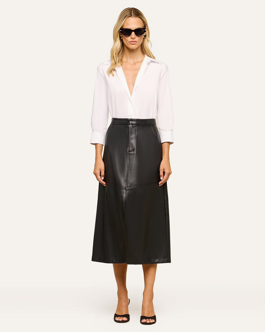 Robyn Vegan Leather Skirt Black