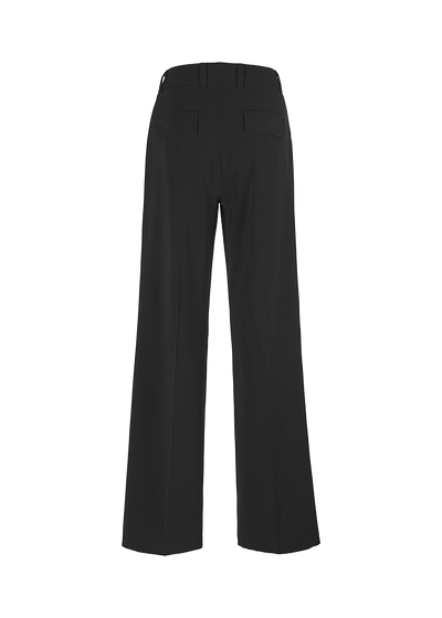 Wide Fit Trousers with High Waistband Black