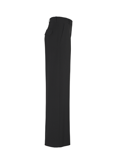 Wide Fit Trousers with High Waistband Black