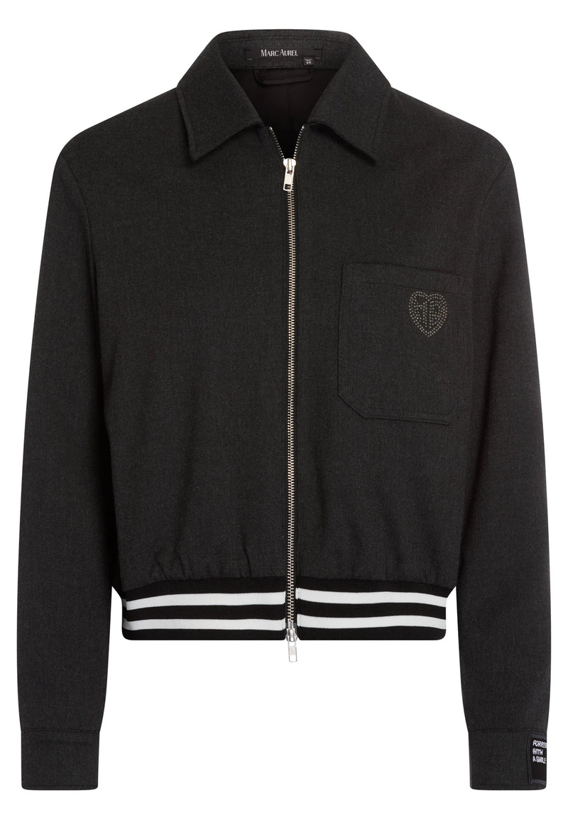 Jacket With Contrasting Waistband Grey