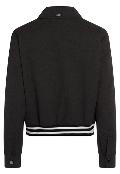 Jacket With Contrasting Waistband Grey
