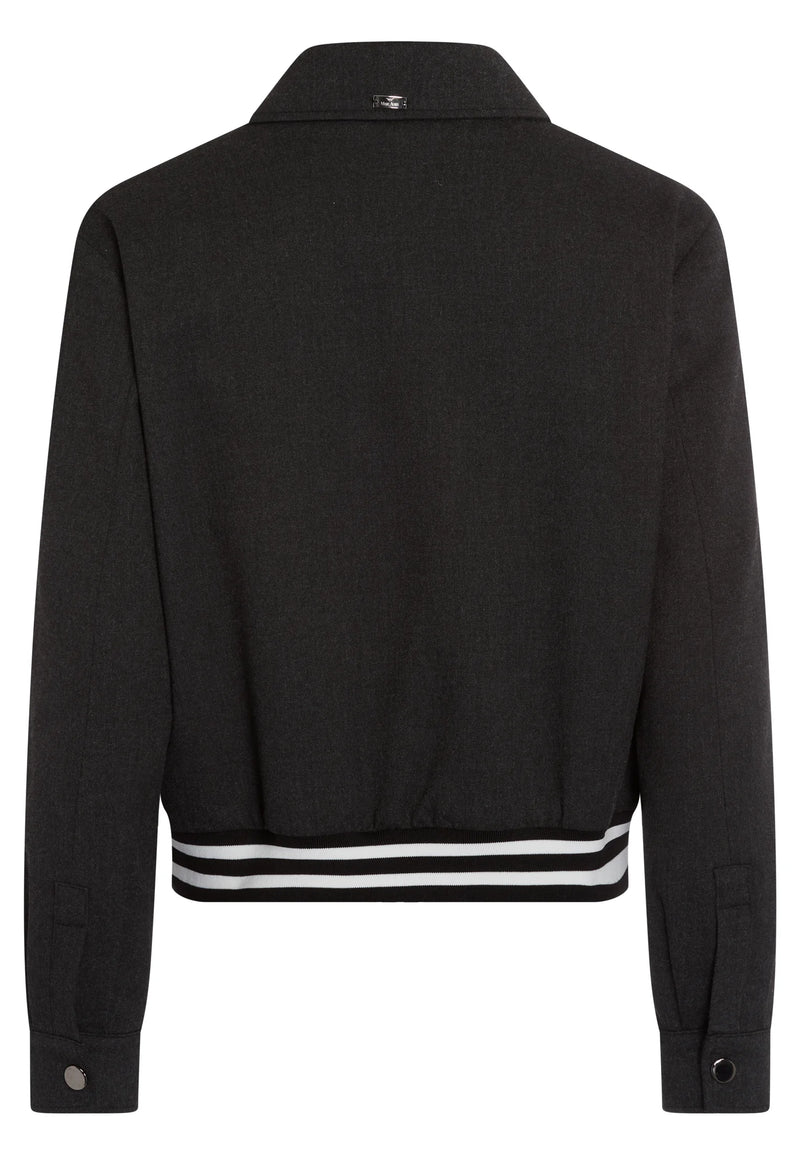 Jacket With Contrasting Waistband Grey