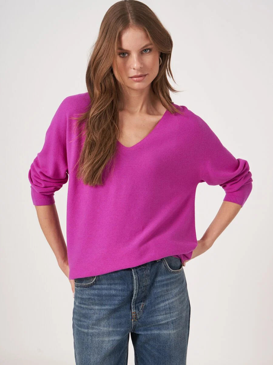 Cotton Cashmere Knitted Pullover by Repeat
