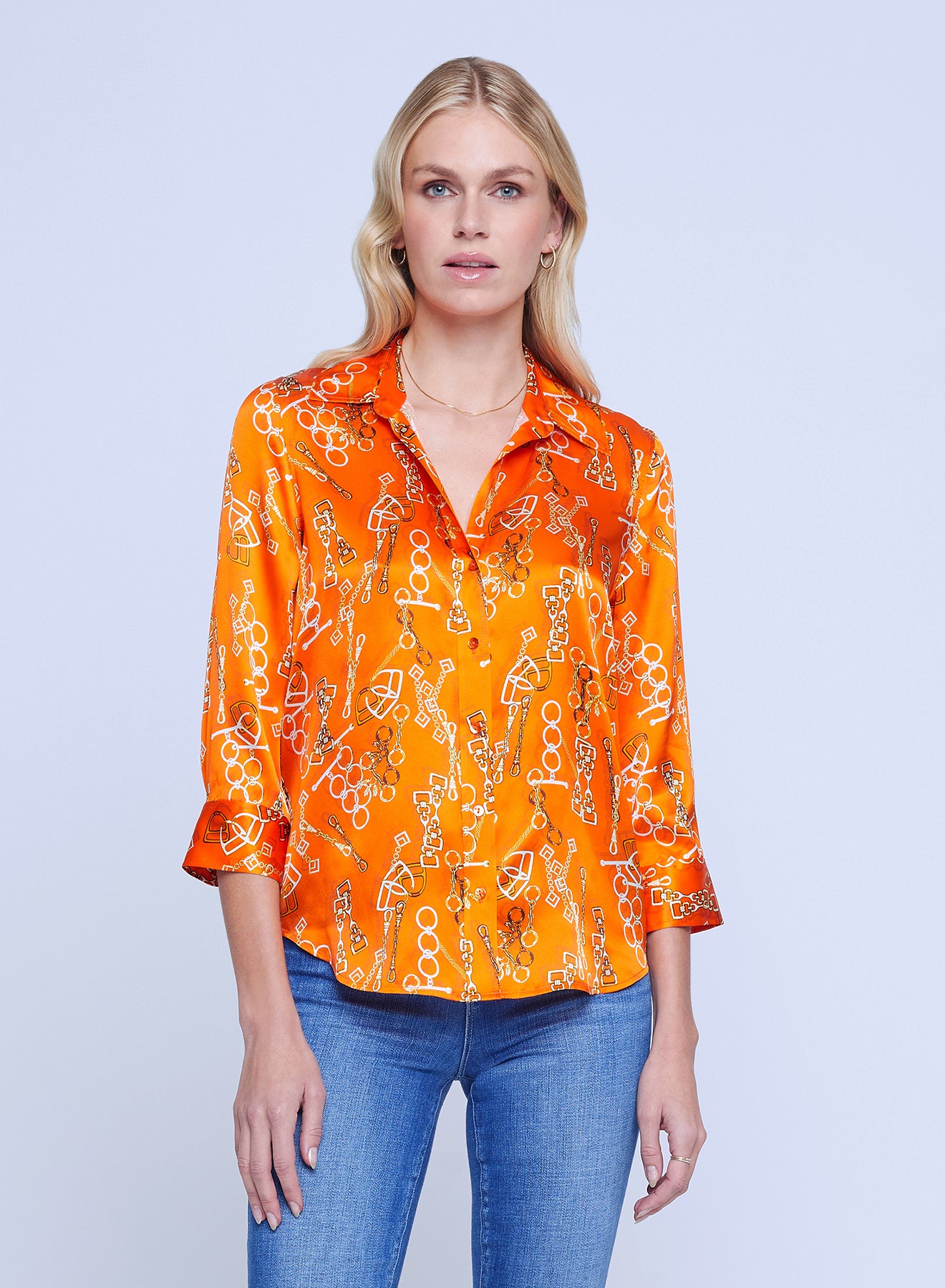 Dani 3/4" Sleeve Blouse by L'agence