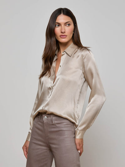 Tyler Silk Blouse Smoke Grey