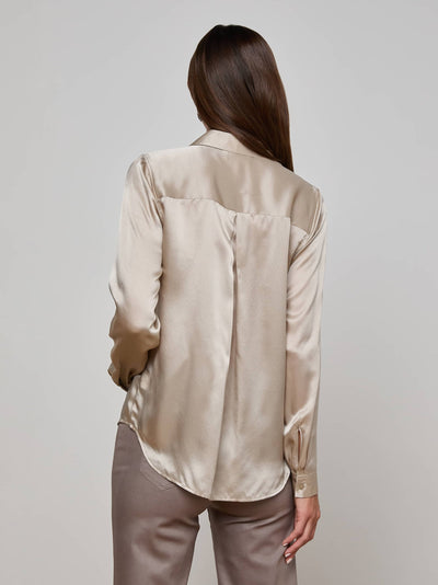 Tyler Silk Blouse Smoke Grey