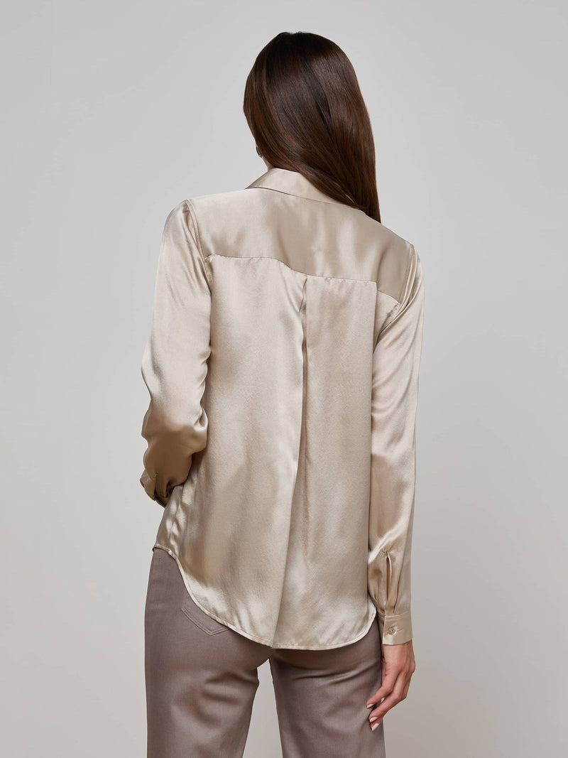 Tyler Silk Blouse Smoke Grey