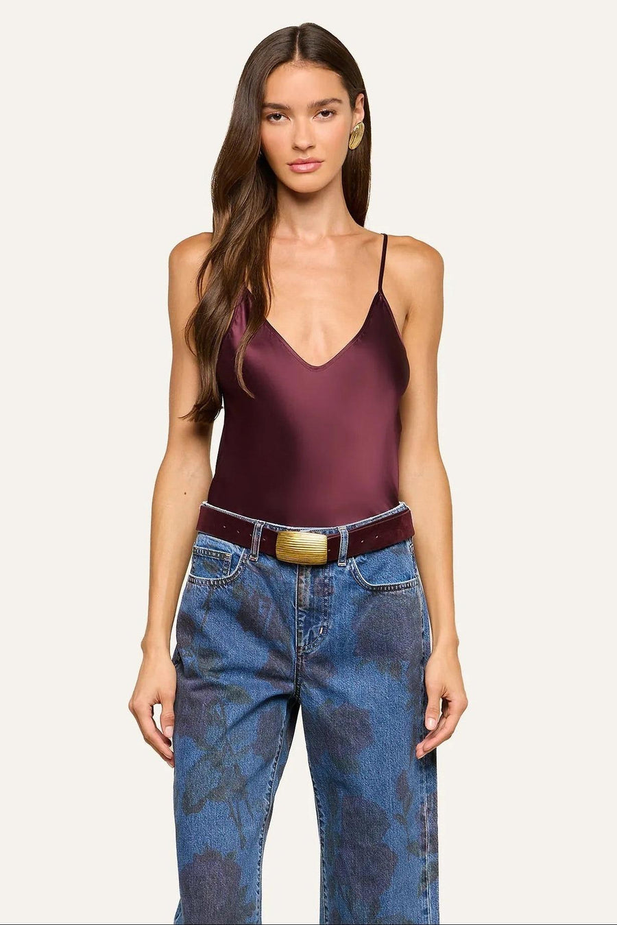 Lexi Silk Camisole Deep Sangria