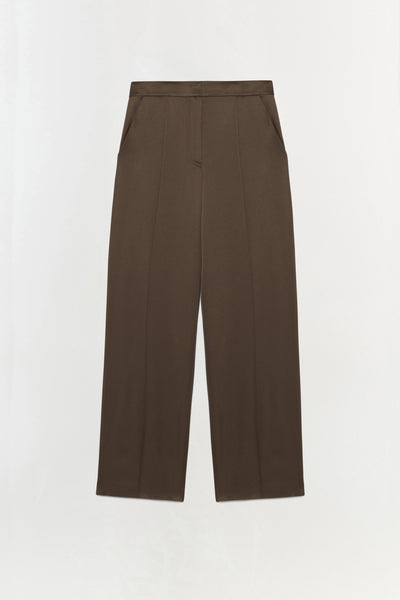 Kyra Satin Wide Leg Pant Chocolate