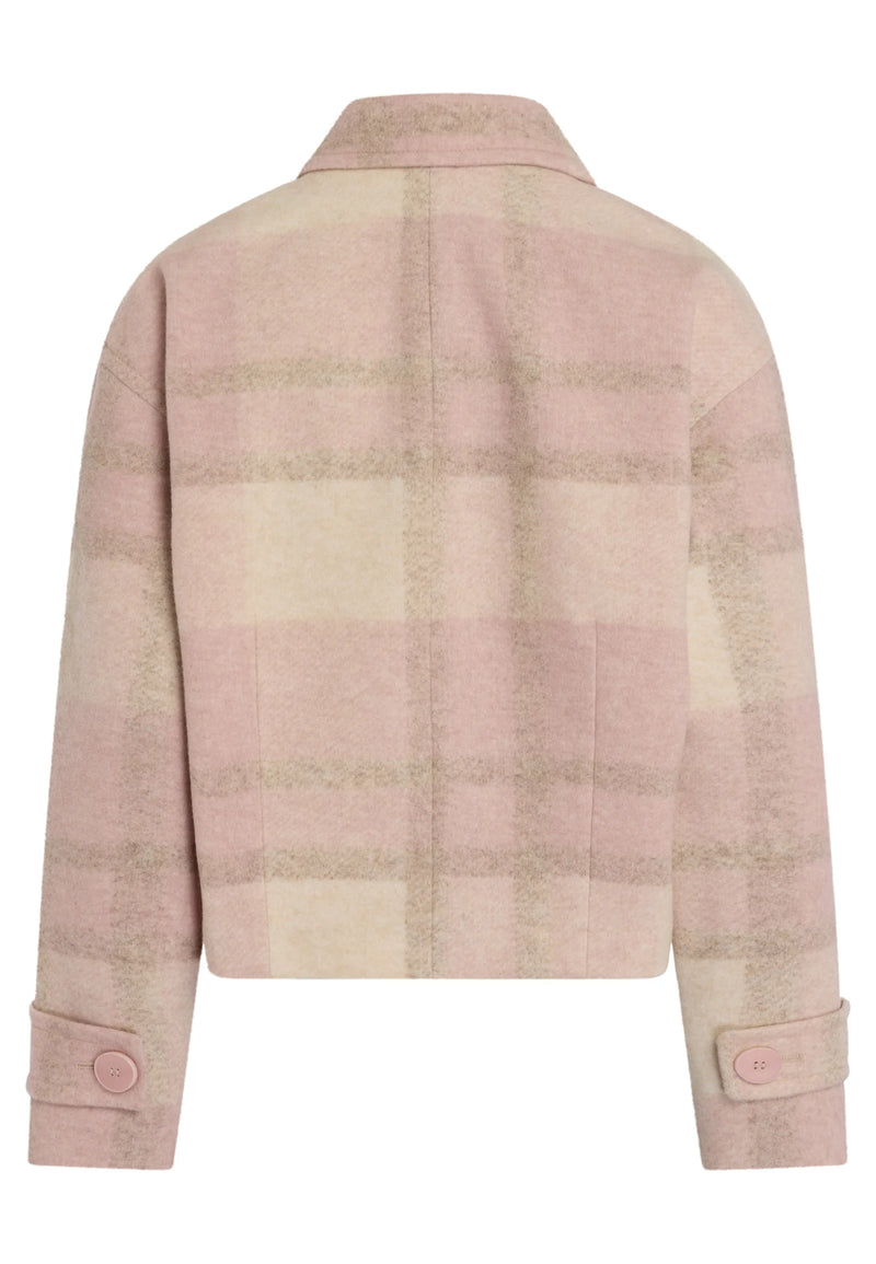 Jacket In Brushed Wool Blend Biscuit Powder Blush Varied