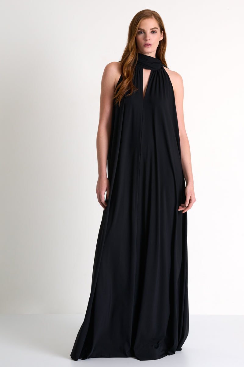 Maxi Lycra Halter Dress Black