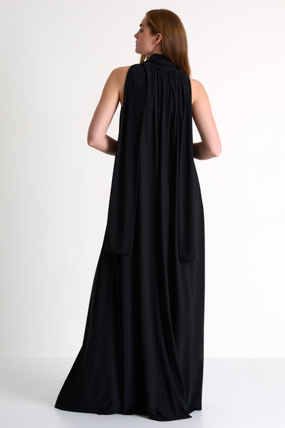 Maxi Lycra Halter Dress Black
