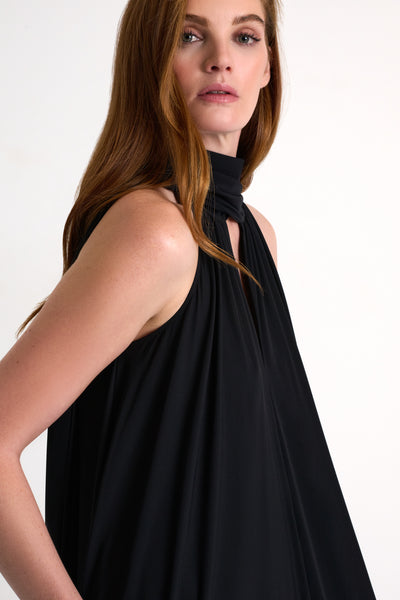 Maxi Lycra Halter Dress Black
