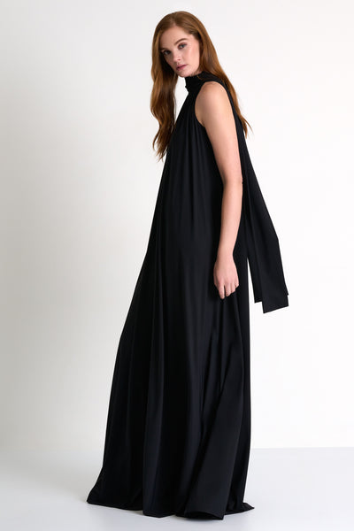 Maxi Lycra Halter Dress Black