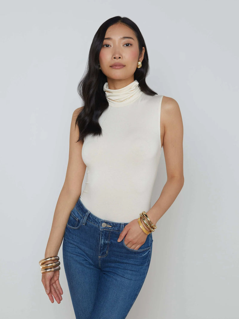 Ceci Sleeveless Turtleneck White