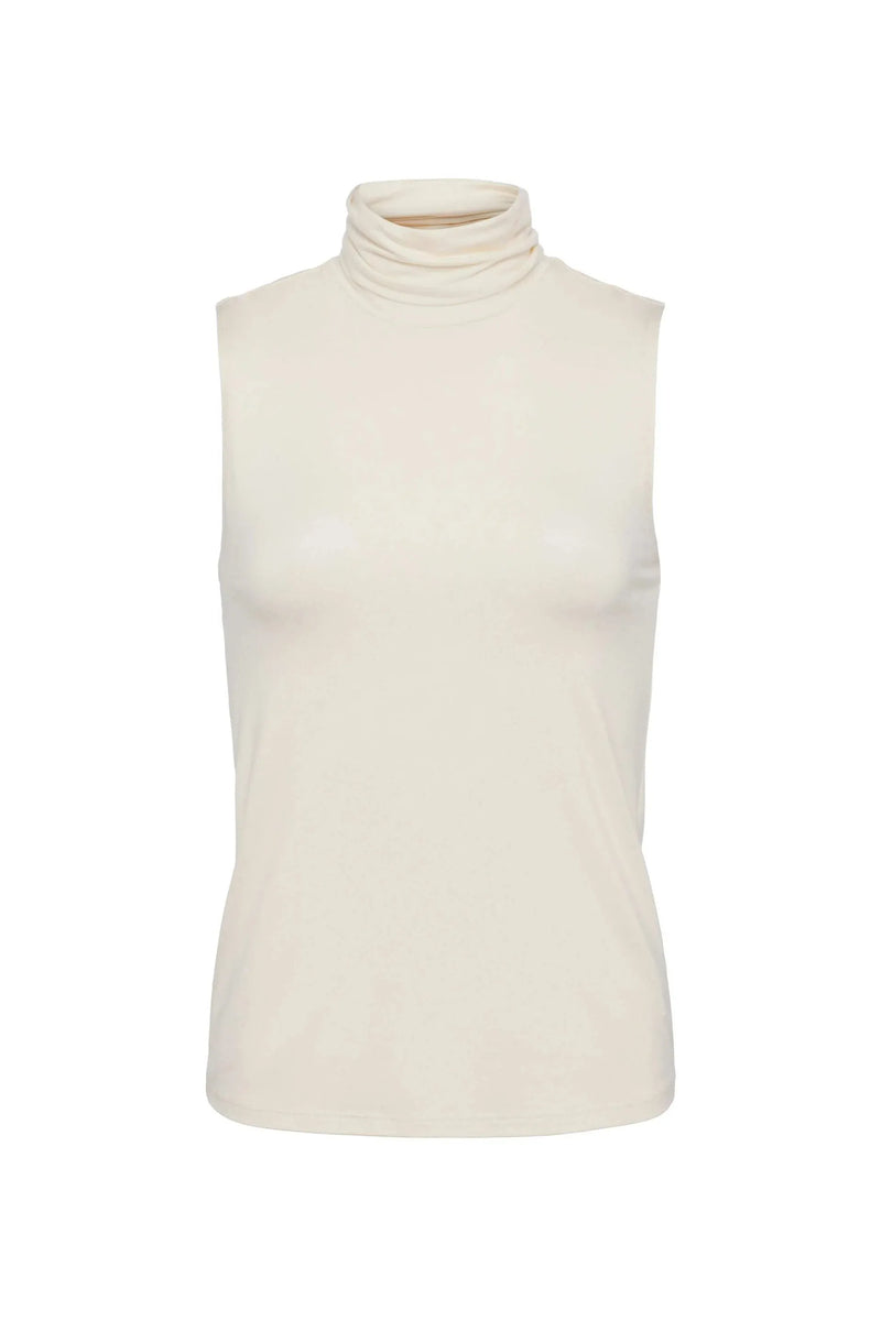 Ceci Sleeveless Turtleneck White