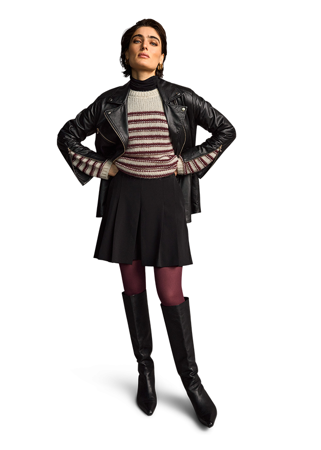 Skort with Pleats Black