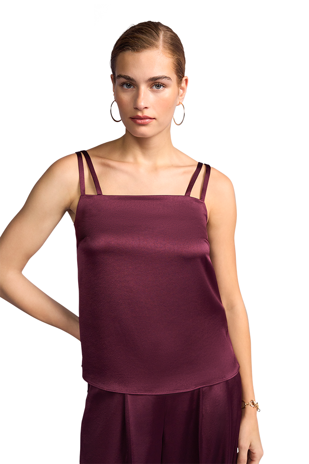 Satin Top with Straps Morello