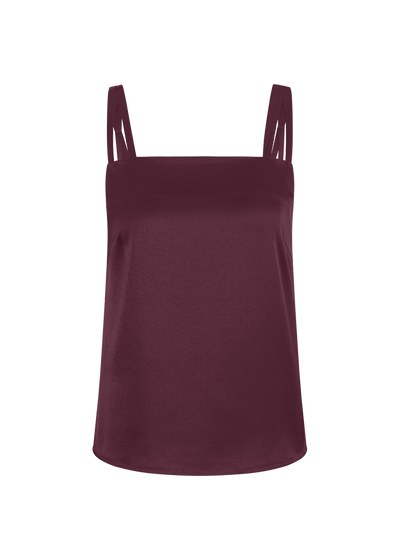 Satin Top with Straps Morello