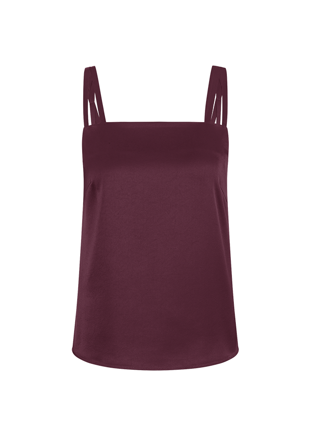 Satin Top with Straps Morello