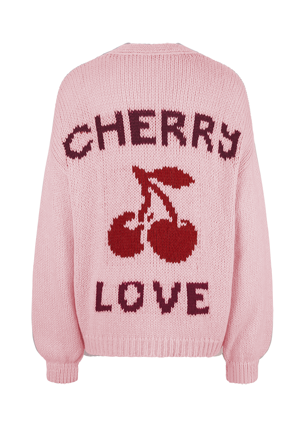 Cardigan with Cherry Pattern Sakura Patterned