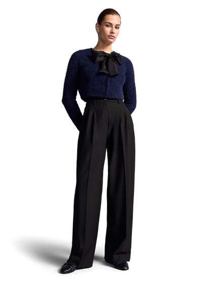 Wide Fit Suit Trousers Black