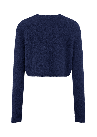 Short Alpaca-Blend Cardigan Stardust