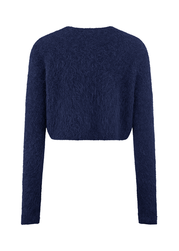 Short Alpaca-Blend Cardigan Stardust