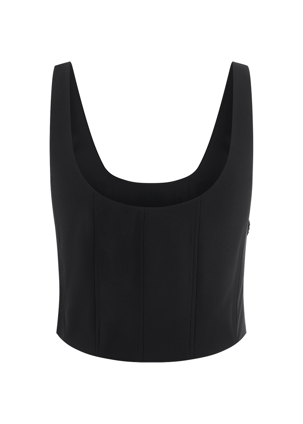 Corset With Pearl Details Black