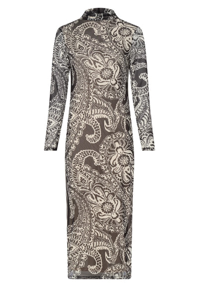 Blow-Up Paisley Print Dress Black