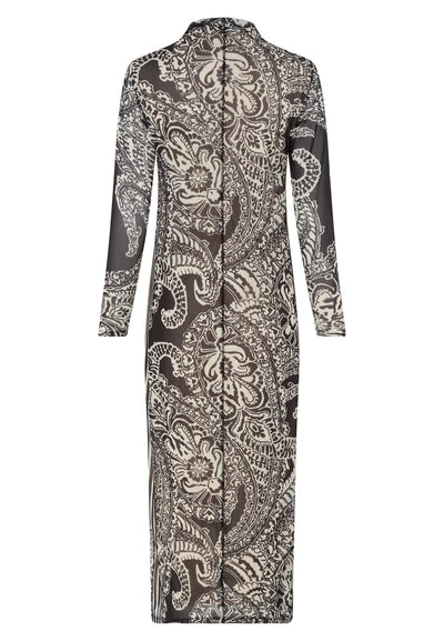Blow-Up Paisley Print Dress Black