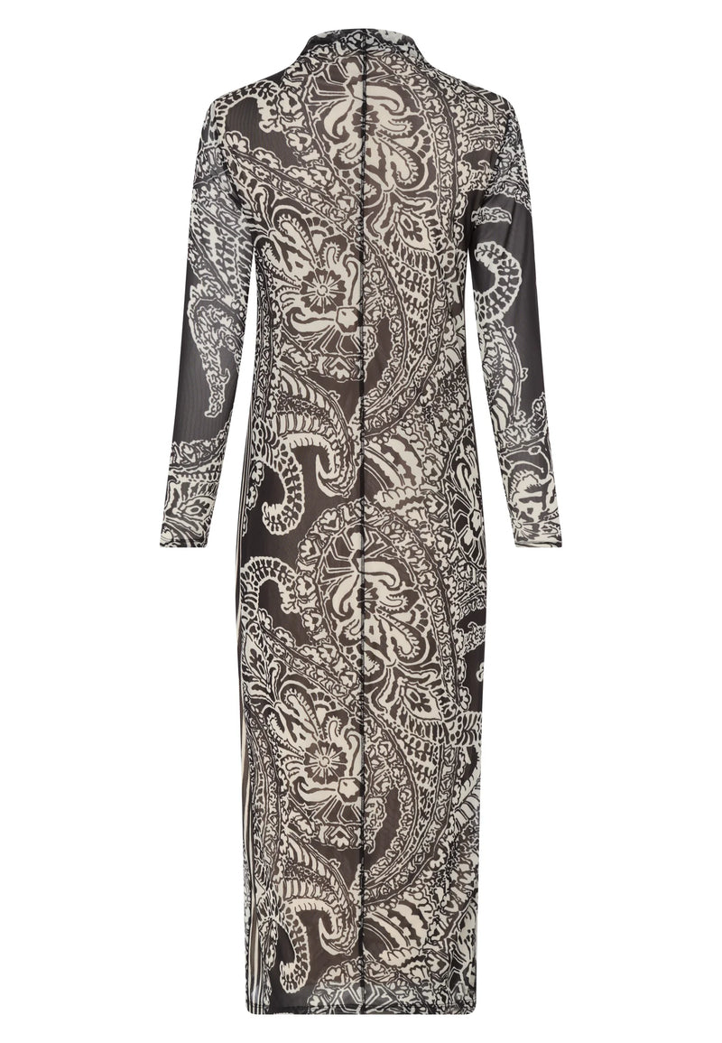 Blow-Up Paisley Print Dress Black