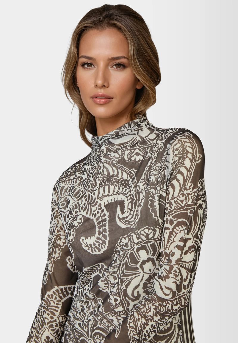 Blow-Up Paisley Print Dress Black
