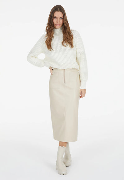 Ribbed Sweater with Sequin Stripes Cream