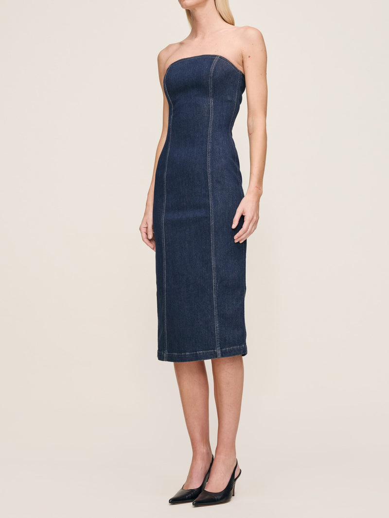Esme Dress Strapless Midi Crescent Harbour