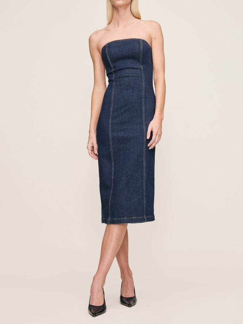Esme Dress Strapless Midi Crescent Harbour