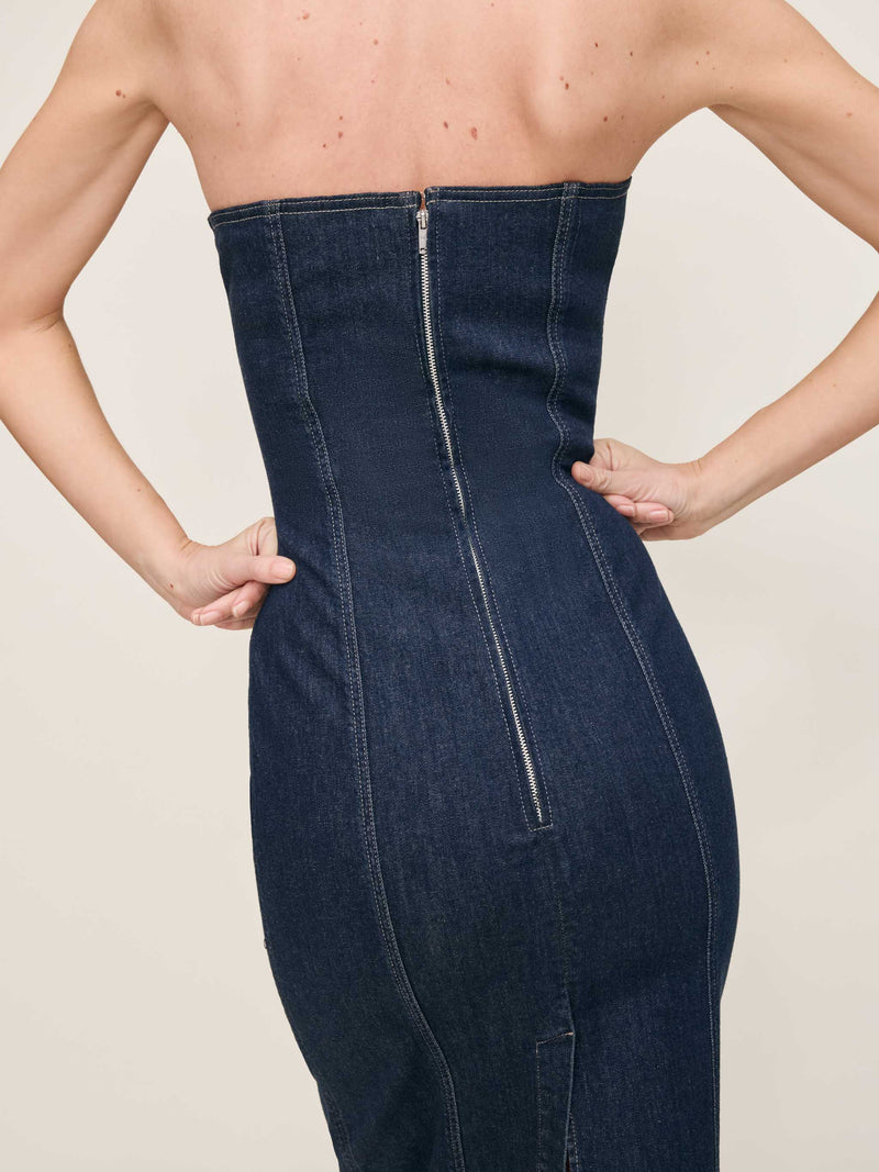 Esme Dress Strapless Midi Crescent Harbour