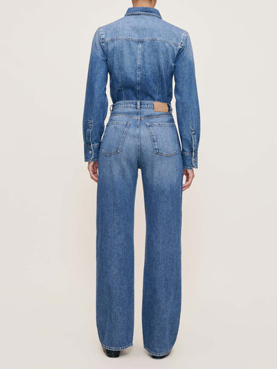Karmine Refined Wide Leg High Rise 31" Jeans Lapis