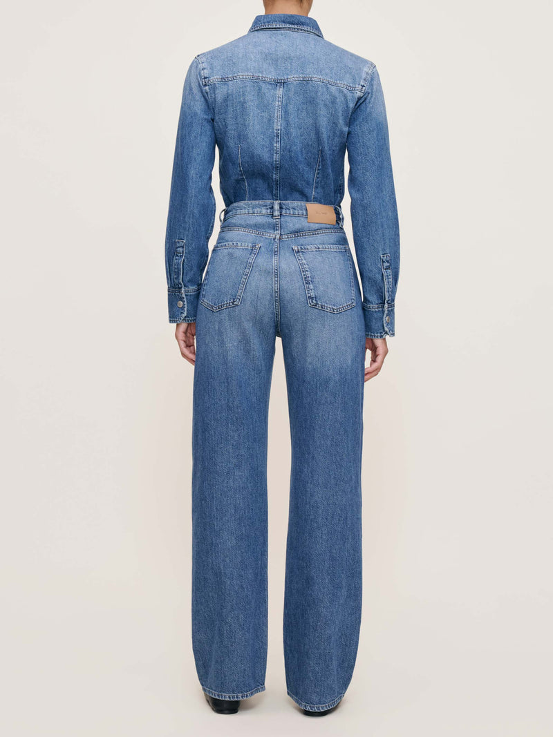 Karmine Refined Wide Leg High Rise 31" Jeans Lapis