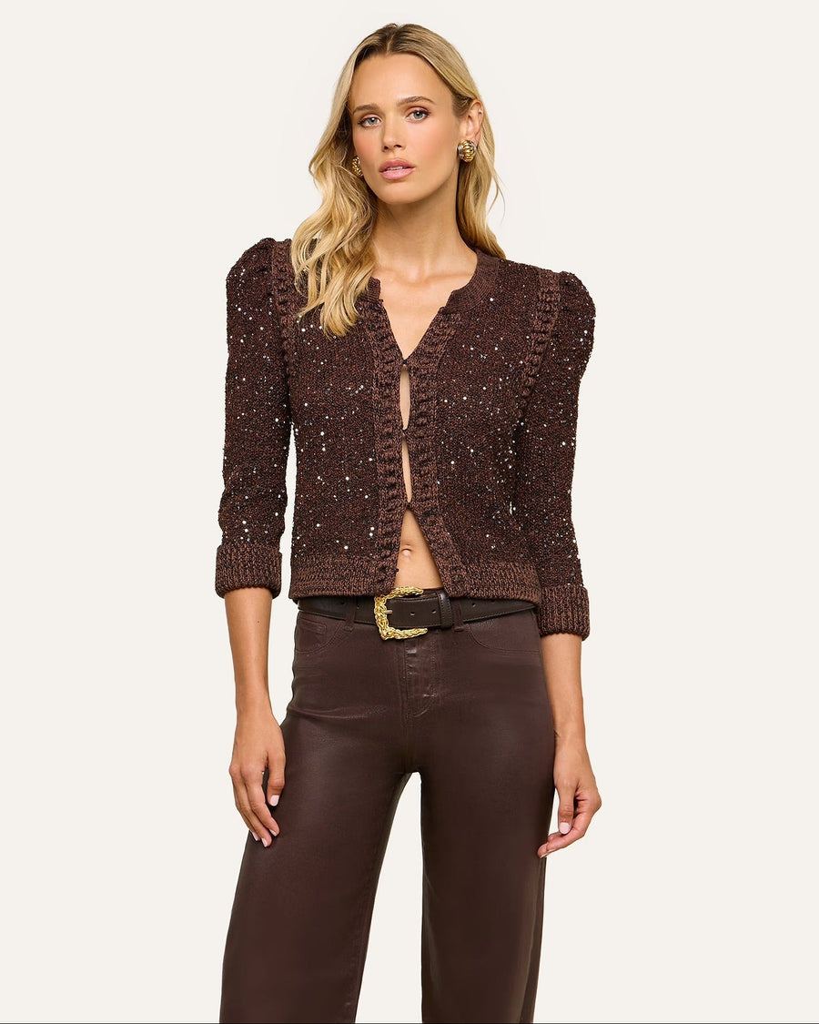 Thistle Sequined Cardigan Black/Java/Sequins