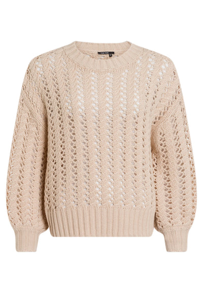 Open-Neck Sweater Light Beige