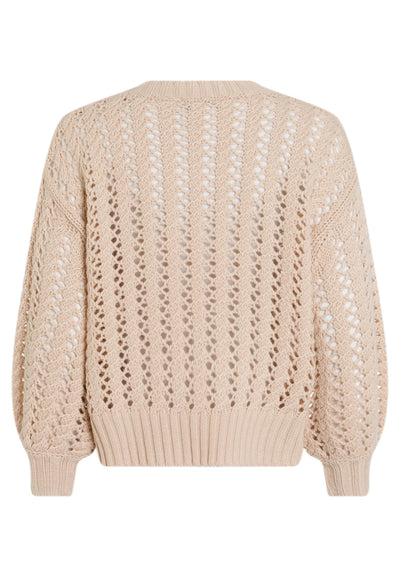 Open-Neck Sweater Light Beige