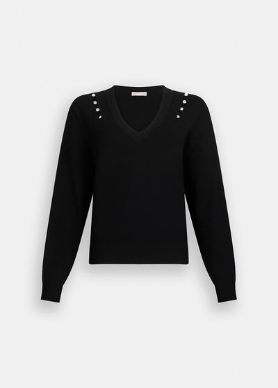 Jumper With Gemstones Black