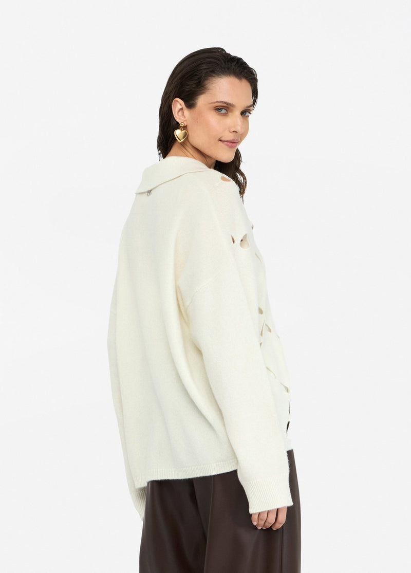 100% Wool Jumper With Bejewelled Embroidery