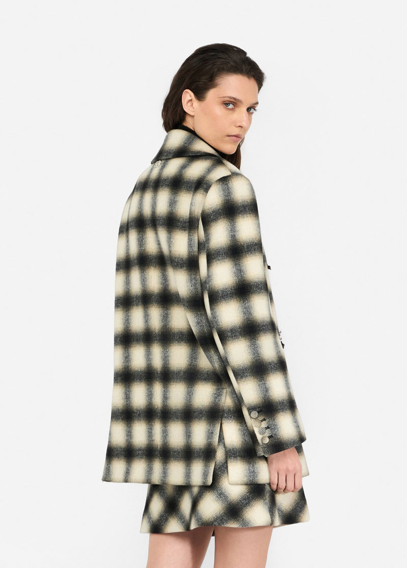 Chequered Jacket With Bejewelled Embroidery
