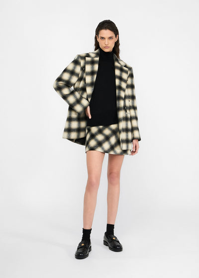 Chequered Jacket With Bejewelled Embroidery